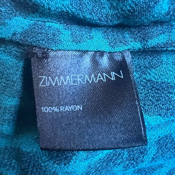 Zimmermann Teal & Black Animal Print Keyhole Dress – Size 0 - Picture 11 of 11